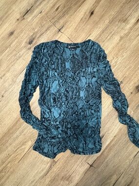 INC International Concepts Snake Print V-Neck Blouse